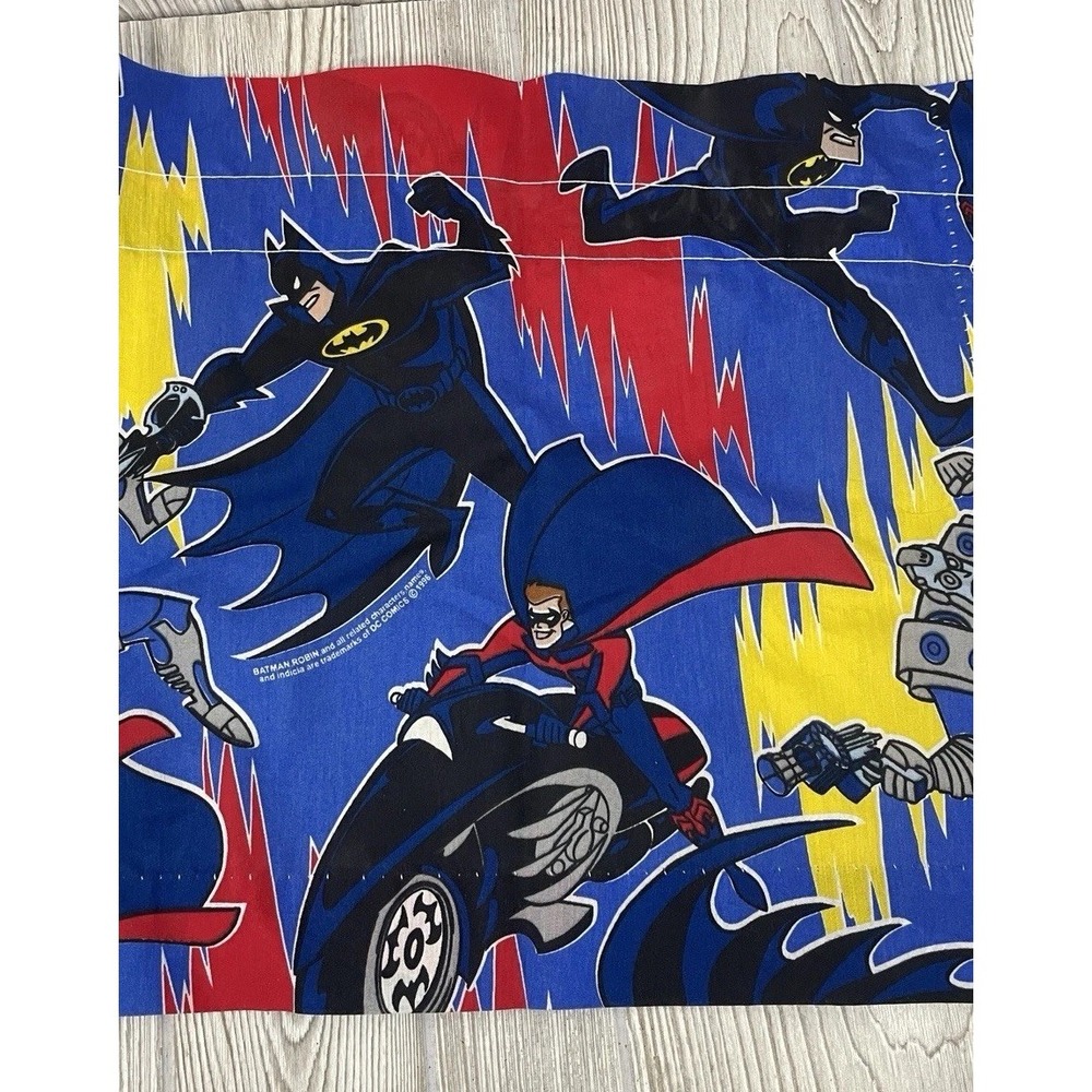 Batman & Robin Window Valance Bibb Company 84" x 17" DC Comics Animated VTG 1996